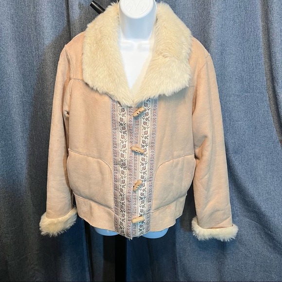 Coldwater Creek faux suede sherpa line jacket - Picture 2 of 6